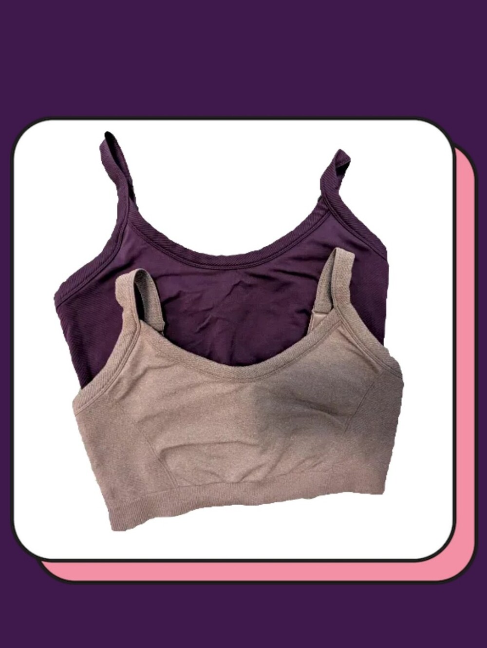 Two Old Navy Fluid Seamless  Bra's Bundle— Plum and Gray, Size 3X